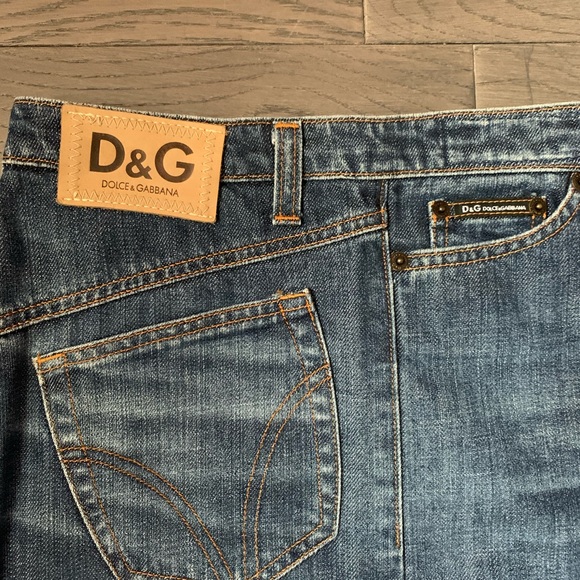 Vintage Dolce & Gabbana Twisted Denim skirt sz 28 - Picture 2 of 4